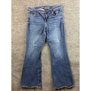 American Eagle Jeans Women 14 Blue Next Level Stretch Flare Bell Bottom Medium
